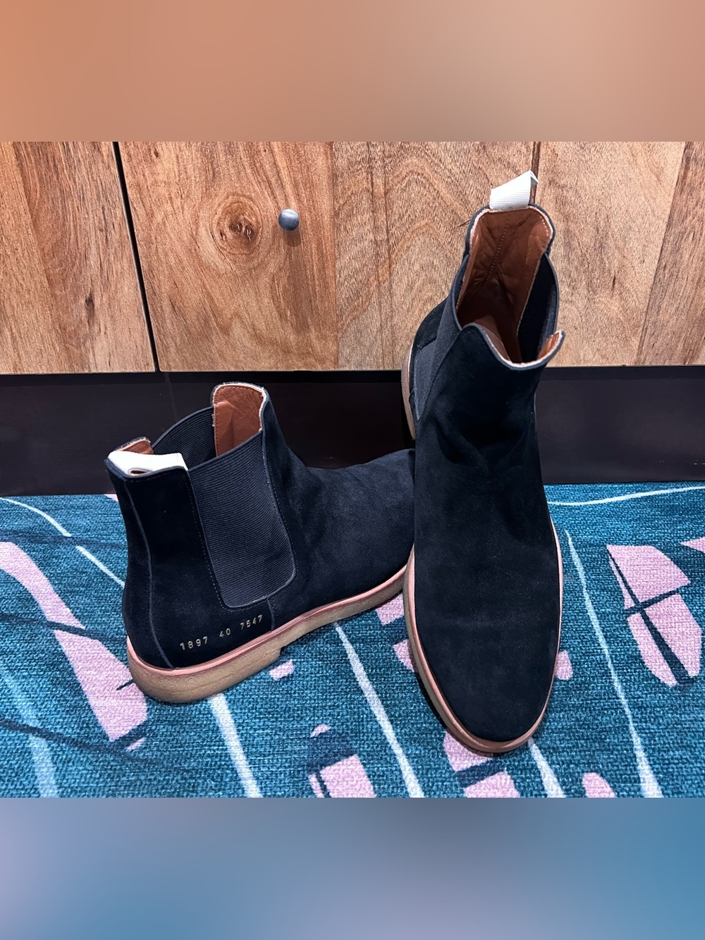 Common Projects Sand Suede Leather Chelsea Boot With Gum Sole